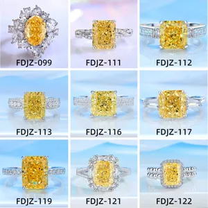Wunderschöne s925 Silber gelbe Zirkon Ring Kollektion mit eleganten funkelnden Diamanten.