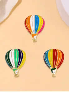 Colorful hot air balloon enamel pin brooch, unique artistic alloy badge for decor