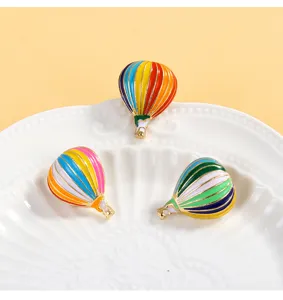 Colorful hot air balloon enamel brooch badge zinc alloy clothing accessory detail view
