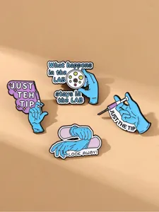 Medical theme enamel pin set cartoon nurse doctor metal badge backpack clothing decor