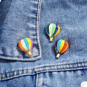 Creative Colorful Hot Air Balloon Brooch Enamel Drip Zinc Alloy Badge For Clothes Backpack Decoration Artistic Cartoon Pin Jewelry