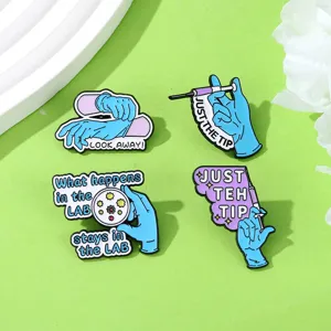 Medical theme metal brooch set cartoon nurse pin badge set for clothes decoration.