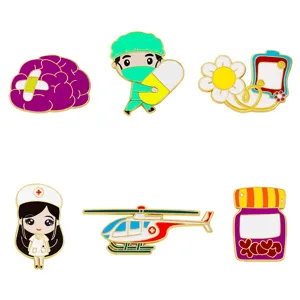 Cute medical enamel pins set nurse doctor brooch metal badges for clothes decoration