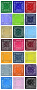 Multicolor paisley bandana polyester square scarf hip hop riding headwrap accessory