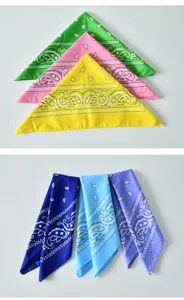 Colorful paisley bandana polyester head wrap for hip hop dancing cycling outdoor sports.