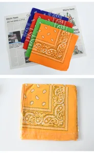 Polyester paisley bandana square scarf hip hop cycling headwrap multi-color wholesale