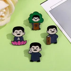 Cute metal enamel pin badge cartoon character brooch for backpack clothing aesthetic accessories
