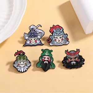 Lindo juego de broches de aleación de dibujos animados de Cinco Generales, pines esmaltados.