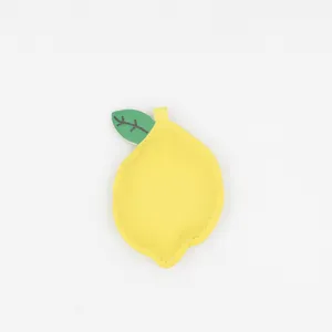 Süßer Zitronen PU Leder Schlüsselanhänger Tasche Anhänger gelbe Frucht Anhänger Deko.