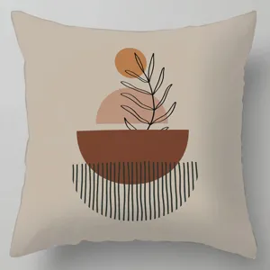 Housse de coussin decorative geometrique abstraite florale pour salon canape chambre bureau.