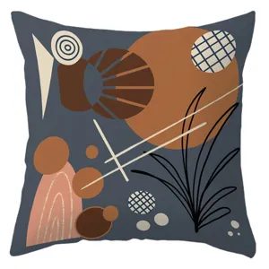 Housse de coussin carree a motif floral geometrique abstrait pour decoration de salon