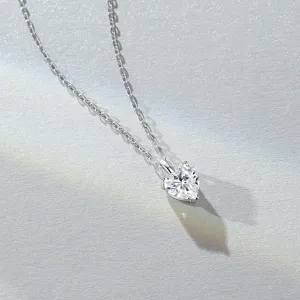 S925 Silber 1 Karat Herz Moissanit Anhänger Halskette Elegante Kette Damen Schmuck