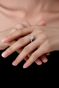 925er Sterlingsilber Moissanit Blumen Ring elegante Damen Schmuck glitzernder Diamant