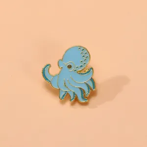 Bonito broche de esmalte de pulpo azul accesorio de moda para ropa mochila decoración