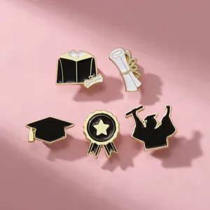 Cartoon Abschluss Emaille Brosche Pin Doktorhut Talar Zertifikat Medaille Abzeichen Fuer Rucksack Kleidung Deko Geschenk