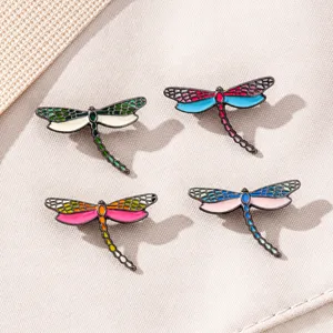 Elegant Alloy Dragonfly Brooch Fashion Insect Lapel Pin For Women Clothing Decoration Scarf Buckle Anti-exposure Rhinestone Badge Jewelry Gift