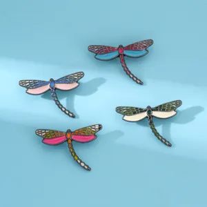 Colorful enamel dragonfly brooch fashion alloy insect clothing pin fashion accessories