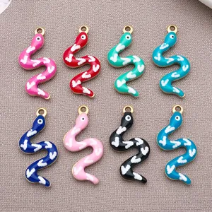 Edelstahl Schlangenanhänger Für DIY Schmuckherstellung Vergoldet Tropföl Doppelseitige Schlange Charms Halskette Armband Zubehör Für Damen Herren