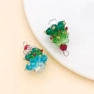 Pendentif arbre de Noël en perles de cristal DIY collier porte-clés accessoires bijoux