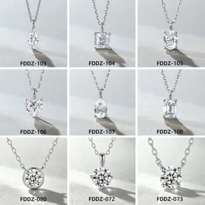 S925 Sterling Silver Moissanite Pendant Necklace For Women D Color VVS1 Sparkling Round Cut Clavicle Chain Fine Jewelry Gift