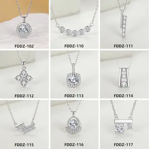 S925 sterling silver moissanite necklace luxury women clavicle chain jewelry pendant
