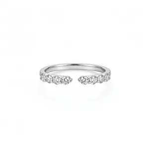 925 silver moissanite open ring delicate half eternity stackable ring for women jewelry
