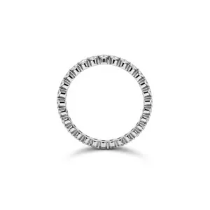925 Silber 2mm Moissanit Full Eternity Ring minimalistischer stapelbarer Silberring Damen