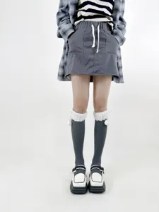 Japanese cozy fleece calf socks cute lamb wool mid-tube socks for women autumn winter