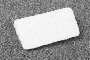 Detail shot of white vintage lace mesh ruffle mid-calf socks texture close-up.