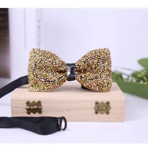 Luxury rhinestone crystal bow tie for men wedding groom shirt tuxedo formal accessory