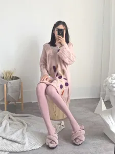 Cozy pink solid color pantyhose for women, soft style seamless daily winter hosiery.