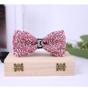 Sparkling crystal bow tie for men wedding groom formal wear luxury rhinestone bowtie party gift