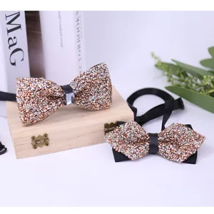 Sparkling rhinestone bow tie set for men wedding groom formal wear crystal accessories