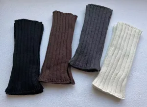 Calentadores de punto acanalados con abertura polainas calcetines invierno detalles
