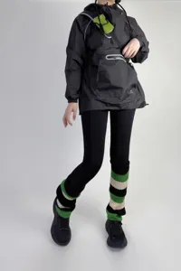 Jambières en tricot pour femmes, automne hiver chaussettes slouchy rayées de sport