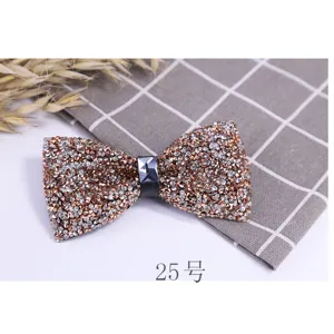 Sparkling crystal rhinestone men's bow tie wedding groom shirt British fashion accessories