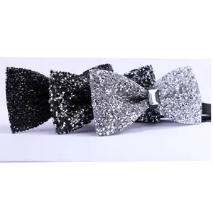 Crystal rhinestone men bow tie sparkling formal wedding groom neckwear tuxedo accessory detail