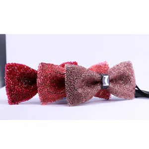 Sparkling crystal rhinestone bowties for men, elegant wedding and party formal neckwear accessories.