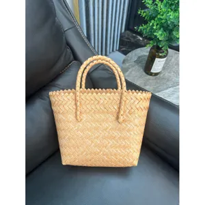 Ψαθινη τσαντα tote καλοκαιρινη παραλια ρετρο casual γυναικεια τσαντα καθημερινης χρησης