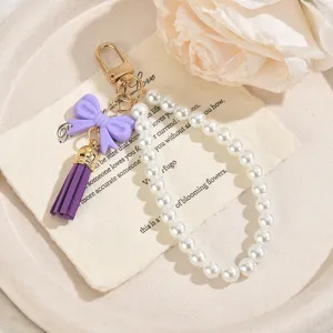 Catena di perle fiocco portachiavi cordino telefono ciondolo borsa accessorio regalo