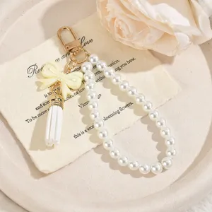 Catena di perle fiocco portachiavi simpatico borsa fascino pendente accessorio