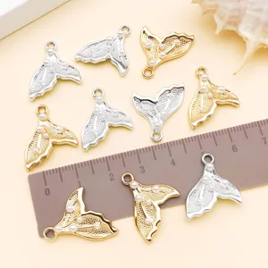 Pendenti in lega coda di sirena 18x18mm perla per creazione di gioielli collana fai da te
