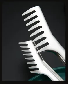 Stainless steel pasta tong comb shaped food clip for barbecue steak buffet kitchen cooking tools
