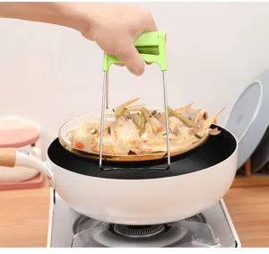 Stainless steel anti-scalding bowl clamp, kitchen heat-resistant dish retriever tool.
