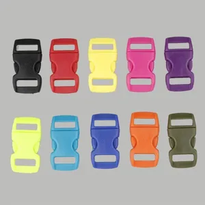 Fibbie a sgancio rapido in plastica 1cm chiusure colorate per fettucce borse DIY.