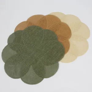 Petal woven heat insulation placemat mesh non-slip bowl cup mat dining table decor