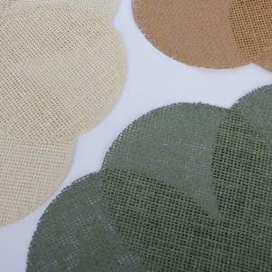 Woven round table placemats heat resistant coasters multi color mesh dining table mats pad