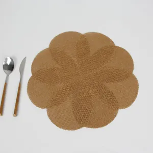 Petal braided placemat natural woven table mat heat resistant dining table accessory