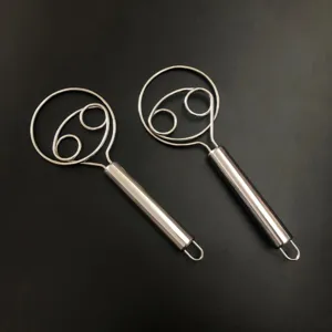 Stainless Steel Flour Whisk Manual Danish Dough Whisk Hand Egg Beater Baking Tool