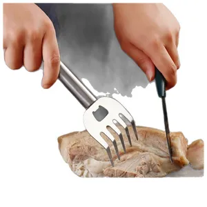 Stainless Steel Bear Claw Meat Shredder Heavy Duty Pulled Pork Shredder Fork BBQ Meat Separator Kitchen Cooking Tool